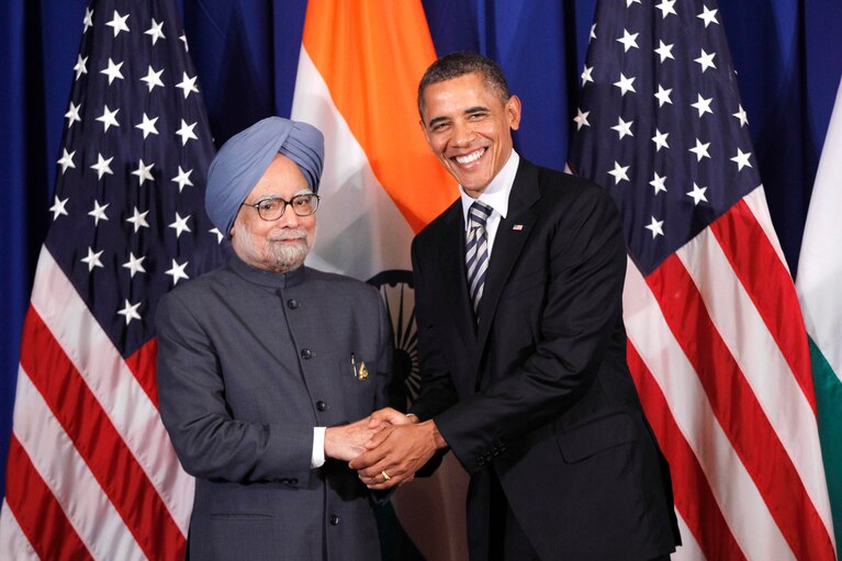 President Barack Obama meets with Indian Prime Minister Manmohan Singh in Nusa Dua, on the island of Bali, Indonesia, on Nov. 18, 2011.