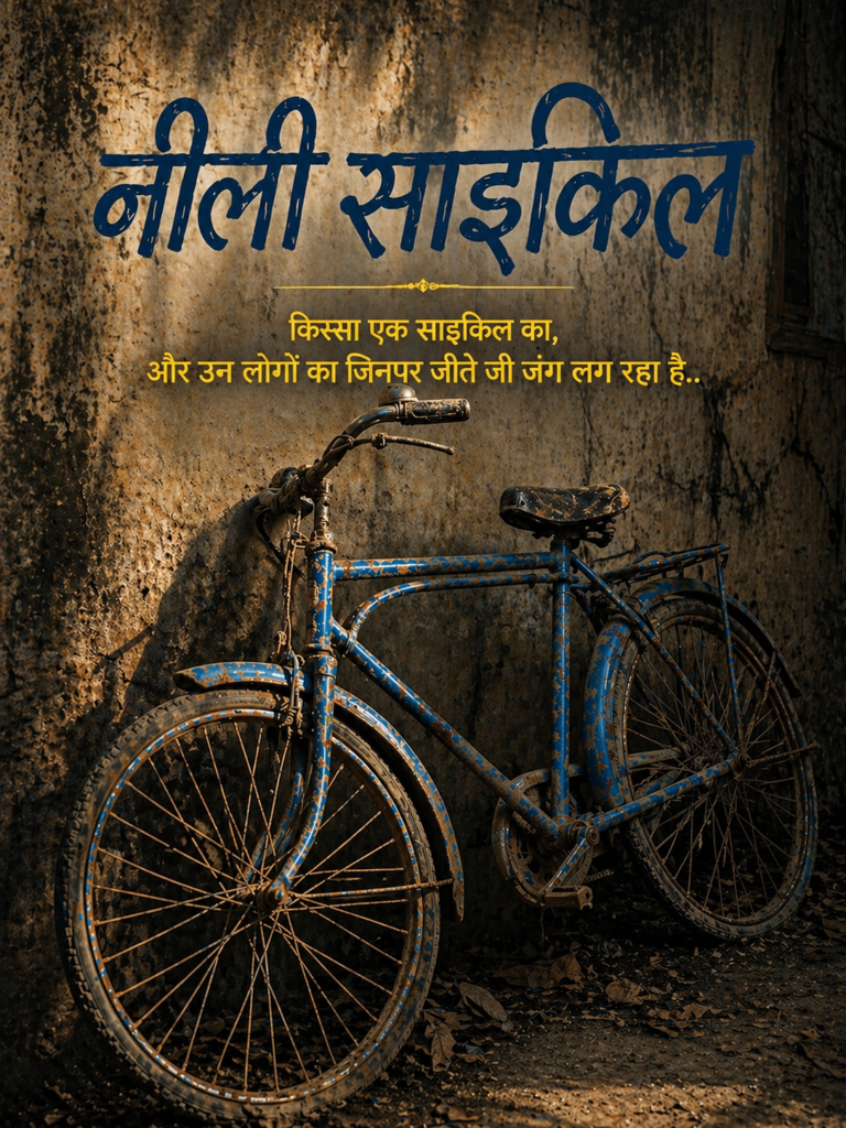 नीली साइकिल... और सड़ते हुए फ़ल! A thought provoking short story by Gaurav Sinha, Hindi Satire on Indian Society, lack of empathy and hypocrisy.